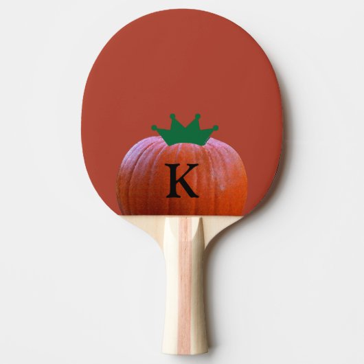 Raquette De Ping Pong Monogramme de citrouille orange Faveur de fête pou (Devant)