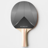 Raquette De Ping Pong monogramme de conception géométrique gris métalliq (Devant)