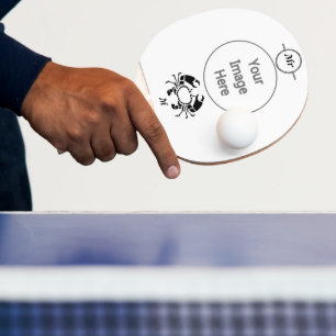Raquette De Ping Pong Monogramme de crabe en forme de crayon noir