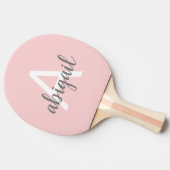 Raquette De Ping Pong Monogramme de fille moderne rose vif Ping Paddle (Côté)