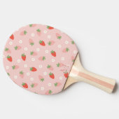 Raquette De Ping Pong Monogramme de fraises roses et rouges (Côté)