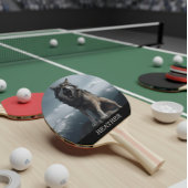 Raquette De Ping Pong Monogramme de loup de coquille