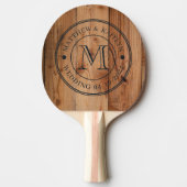 Raquette De Ping Pong Monogramme de mariage en érable brut (Devant)