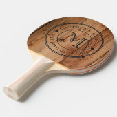 Raquette De Ping Pong Monogramme de mariage en érable brut (Devant Angle)