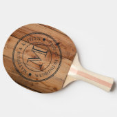 Raquette De Ping Pong Monogramme de mariage en érable brut (Côté)
