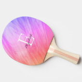 Raquette De Ping Pong Monogramme de nom rose féminin (Côté)
