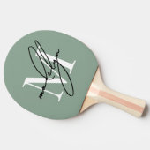 Raquette De Ping Pong Monogramme de nom Vert Sauge (Côté)