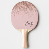 Raquette De Ping Pong Monogramme de Parties scintillant rose pâle Rose (Devant)