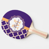 Raquette De Ping Pong Monogramme de Quatrefoil pourpre (Côté)