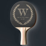 Raquette De Ping Pong Monogramme de tableau<br><div class="desc">Conception monogramme style tableau noir et ivoire par Shelby Allison.</div>