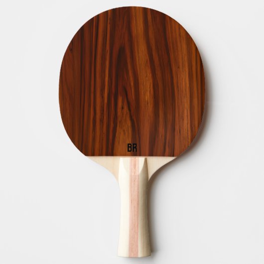 Raquette De Ping Pong Monogramme de texture en bois d'acajou Brown (Devant)