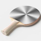 Raquette De Ping Pong monogramme de texture grise métallique personnalis (Devant Angle)