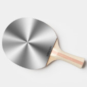 Raquette De Ping Pong monogramme de texture grise métallique personnalis (Côté)
