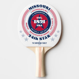 Raquette De Ping Pong Monogramme de typographie circulaire Missouri Prid