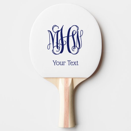 Raquette De Ping Pong Monogramme de Vigne de marine do-it-yourself BG (Devant)