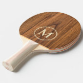 Raquette De Ping Pong Monogramme d'orme en bois (Devant Angle)