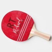 Raquette De Ping Pong Monogramme du joueur cool (nom + initiales) sur ro (Côté)