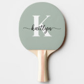 Raquette De Ping Pong Monogramme écriture vert sauge (Dos)