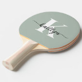 Raquette De Ping Pong Monogramme écriture vert sauge (Devant Angle)
