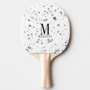 Raquette De Ping Pong Monogramme élégant à Parties scintillant noires