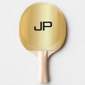 Raquette De Ping Pong Monogramme Élégant Modèle Or glamour (Devant)