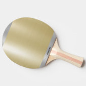 Raquette De Ping Pong Monogramme en argent métallique minimal (Côté)