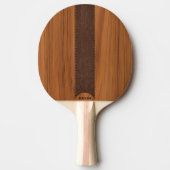 Raquette De Ping Pong Monogramme En Bois D'Acajou Et Texture En Cuir Bro (Devant)