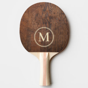 Raquette De Ping Pong Monogramme en Bois de Noyer Foncé