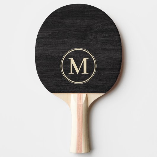 Raquette De Ping Pong Monogramme en Bois Foncé Modeste (Devant)