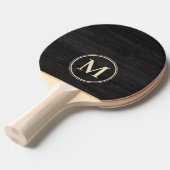 Raquette De Ping Pong Monogramme en Bois Foncé Modeste (Devant Angle)