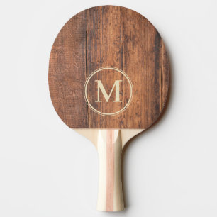Raquette De Ping Pong Monogramme en bois récupéré