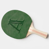 Raquette De Ping Pong Monogramme en cuir vert rustique (Côté)