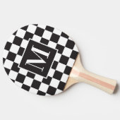 Raquette De Ping Pong Monogramme en damier Chic noir et blanc (Côté)