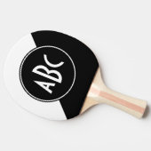 Raquette De Ping Pong Monogramme en diagonale noir et blanc (Côté)