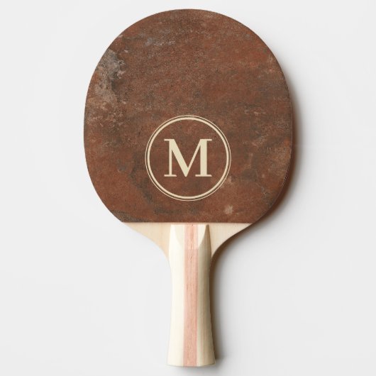 Raquette De Ping Pong Monogramme en grès brun (Dos)