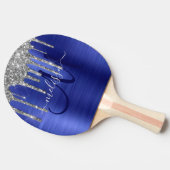 Raquette De Ping Pong Monogramme en métal brosse à Parties scintillant à (Côté)