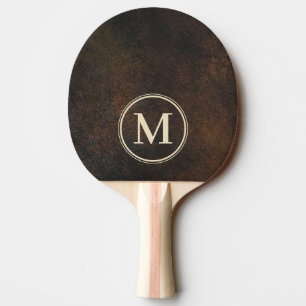 Raquette De Ping Pong Monogramme en pierre de monazite marron foncé