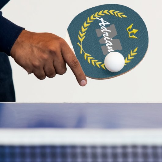 Raquette De Ping Pong Monogramme et nom de la couronne de victoire BlueB (Insitu)