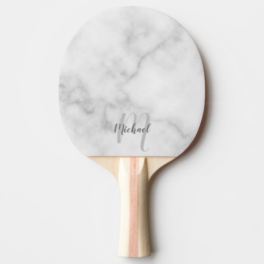 Raquette De Ping Pong Monogramme et nom de script personnalisé (Devant)