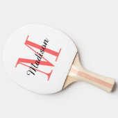 Raquette De Ping Pong Monogramme et nom du corail Personnalisé (Côté)