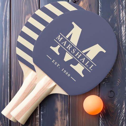 Raquette De Ping Pong Monogramme et nom Overlay Polo Lavender Breeze