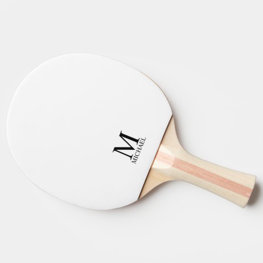 Raquette De Ping Pong Monogramme et nom personnalisés classiques (Côté)