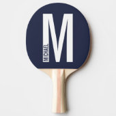 Raquette De Ping Pong Monogramme et nom personnalisés modernes (Devant)