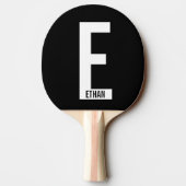 Raquette De Ping Pong Monogramme et nom personnalisés modernes (Dos)