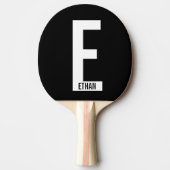 Raquette De Ping Pong Monogramme et nom personnalisés modernes (Devant)