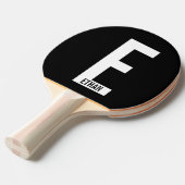 Raquette De Ping Pong Monogramme et nom personnalisés modernes (Devant Angle)