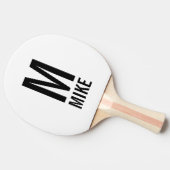 Raquette De Ping Pong Monogramme et nom personnalisés modernes (Côté)