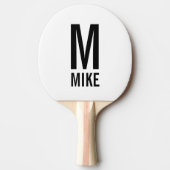 Raquette De Ping Pong Monogramme et nom personnalisés modernes (Devant)