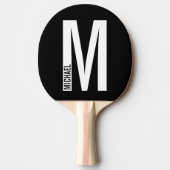 Raquette De Ping Pong Monogramme et nom personnalisés modernes (Devant)