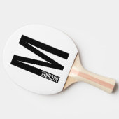 Raquette De Ping Pong Monogramme et nom personnalisés modernes (Côté)